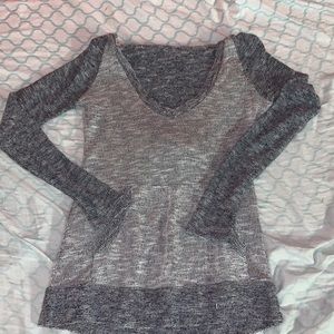 Navy and white knit sweater top